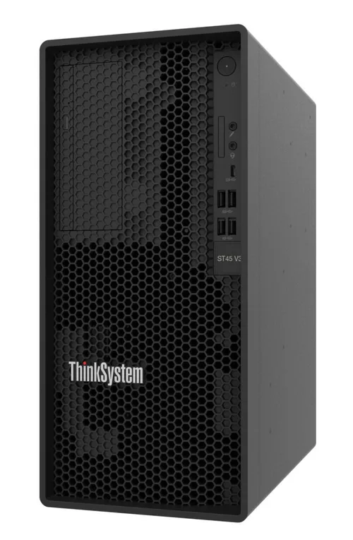 Servidor Lenovo-ThinkSystem ST45 V3 - (7DH4A00GLA), AMD EPYC 4124P 4C 3.8GHz/3.8GHz, ThinkSystem 16GB TruDDR5 5600MHz, DD de 2TB 3.5 Pulgadas 16 GB