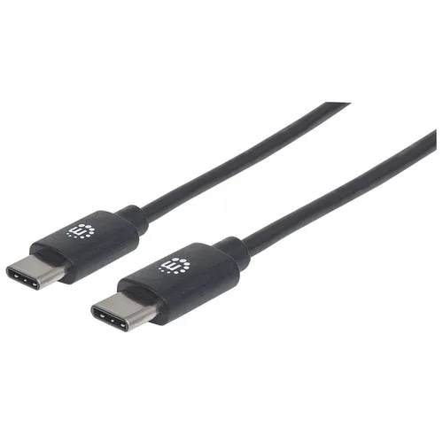 CABLE USB C-C 3M Negro 60W de Manhattan