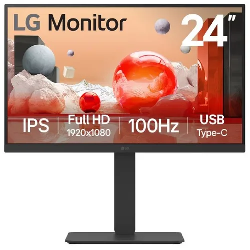 Monitor Full HD IPS de 24 Pulgadas con USB Tipo-C - RJ45, altavoces, 100 Hz, soporte ajustable y multipuertos 24BA750-B 24BA750-B.AWM