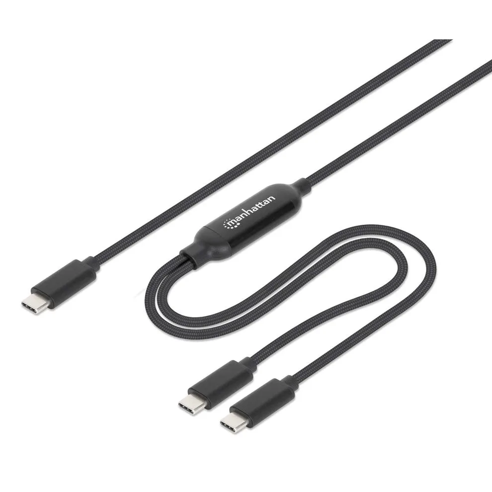 Cable USBC de carga 100W para 2 dispositivos (355810) MANHATTAN Negro