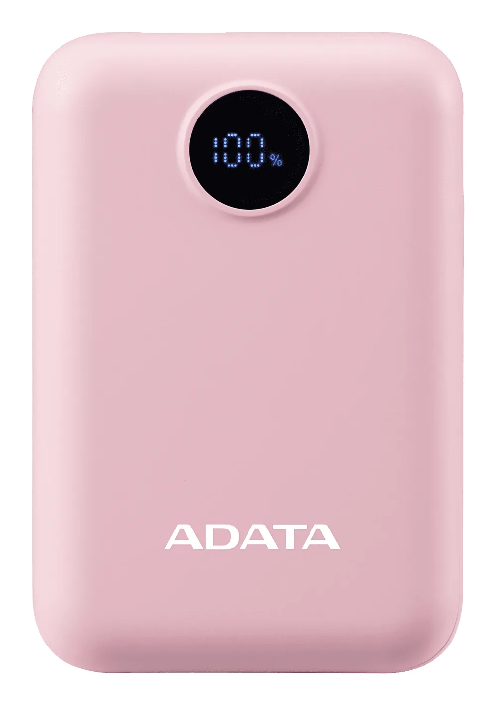 PowerBank ADATA C100 de 10 - 000 mAh. Carga simultánea de 2 dispositivos. Con indicador LED de carga. Color ROSA. PC10022-12PK