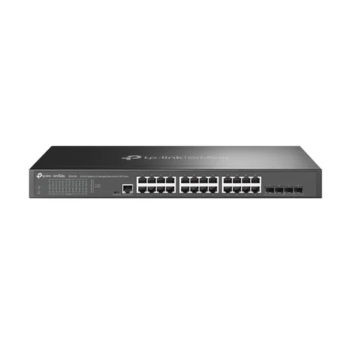 Switch TP-LINK SG3428 - Gigabit administrable JetStream L2 RJ45, 24 puertos, 10/100/1000, (4) Gigabit SFP, (1)Puerto de consola Micro USB Negro