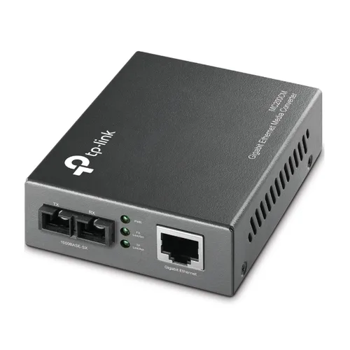 Convertidor Fibra Óptica Multimodo / 1 Puerto RJ45 10/100/1000 Mbps / Puerto Fibra Óptica SC 1000 Mbps / Hasta 550 metros / Plug and Play TP-LINK MC200CM