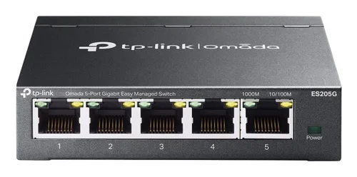 Switch Gigabit OMADA (ES205G) 5 puertos RJ45 de 10/100/1000 Mbps - Negociación automática/MDI/MDIX automático TP-LINK Negro