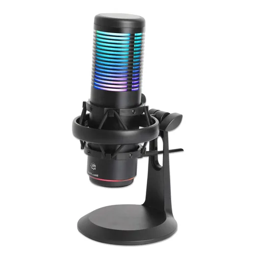 MANHATTAN 102674 Microfono Audifonos Y Micro — Micrófono De Condensador USB Con LED RGB Y