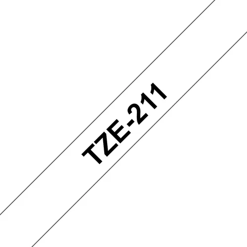 Etiqueta blanca continua laminada Brother TZE211 - de 6 mm de ancho x 8 mts de largo. Impresión en negro