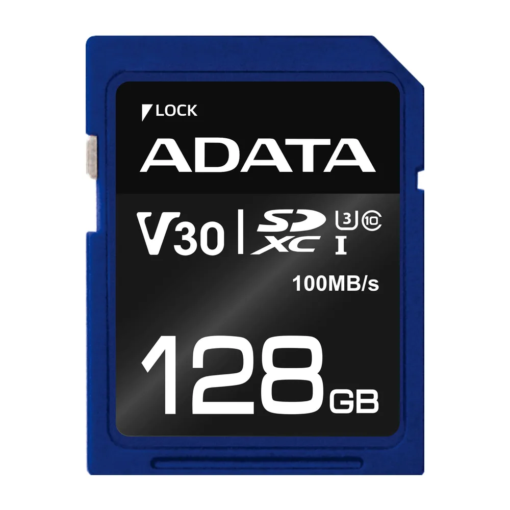 Secure Digital ADATA V30 SDXC UHS-I U3 ADATA ASDX128GUI3V30S-R - 128 GB, Clase 10