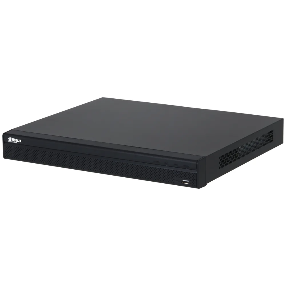 DHI-NVR4232-16P-4KS3 NVR 4k / 32 Canales IP /16 Puertos PoE / Rendimiento 160 Mbps/2 Bahías disco duro/ 4 2 E S Alarma/WizSense/ 2 canales SMD Plus