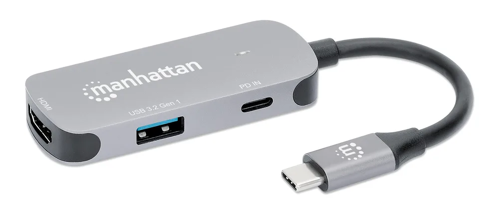 Docking,Manhattan,190299, USB-C 3 Ptos, HDMI 4K@60HZ, USB-C