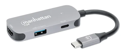 Docking,Manhattan,190299, USB-C 3 Ptos, HDMI 4K@60HZ, USB-C