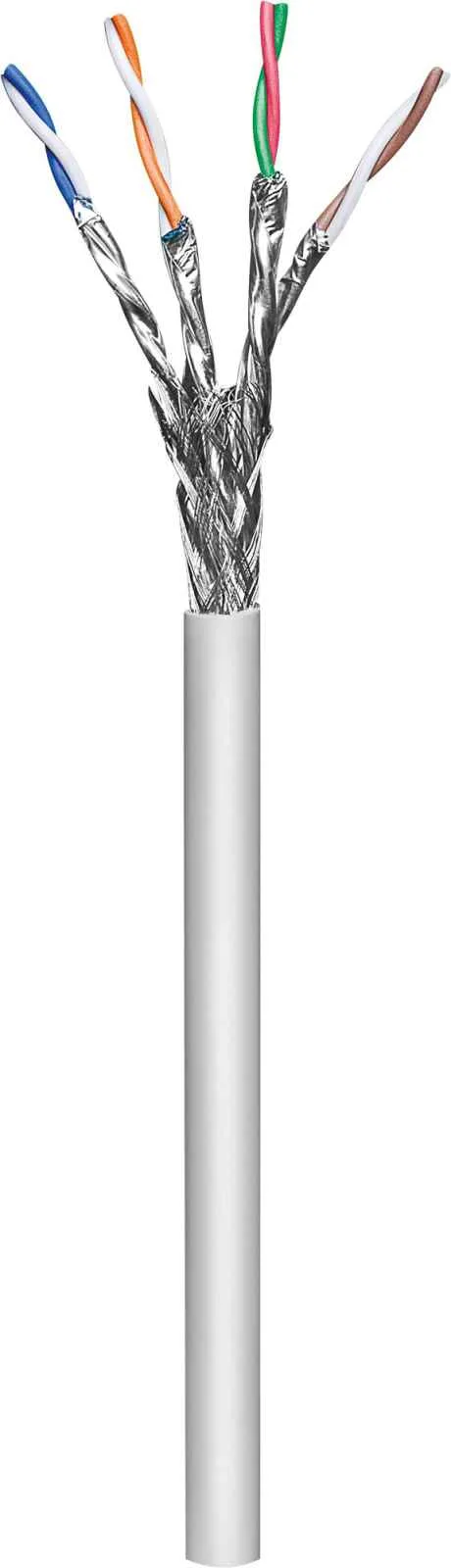Bobina de cable de red SFTP - Solida, 705066, 100 Cobre, 305 m, CAT 6a, Color Gris, 4 pares, 24 AWG INTELLINET
