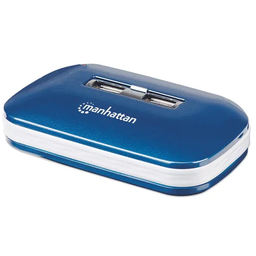 Hub USB Manhattan 161039 de 7 Puertos en Color Azul