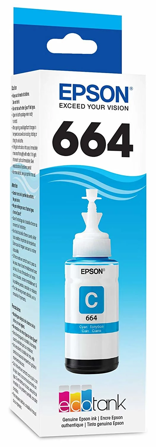 Cartucho Epson 664 Cyan Compatible con Impresoras L