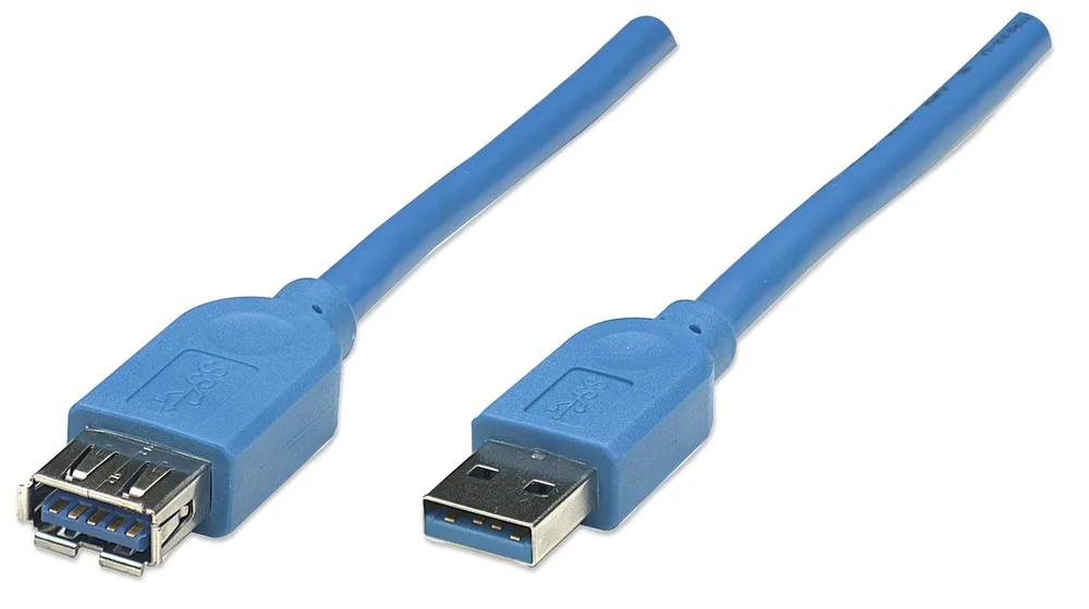 Cable USB Manhattan 3.0M V3.2 Tipo A Color Azul