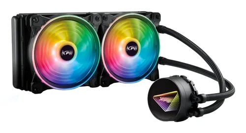 Enfriador liquido XPG LEVANTE X 240. Ventiladores ARGB 120 mm. Radiador aluminio 240mm. Intel: LGA 1700 - 1200, 115x y AMD: AM5, AM4. LEVANTEX240-BKCW