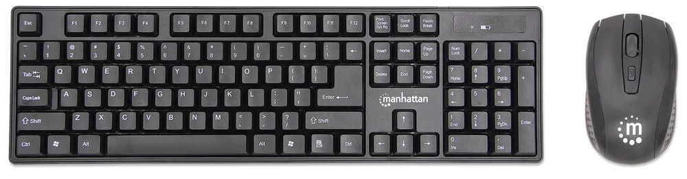 Combo de Teclado y Mouse Óptico Inalambrico Manhattan