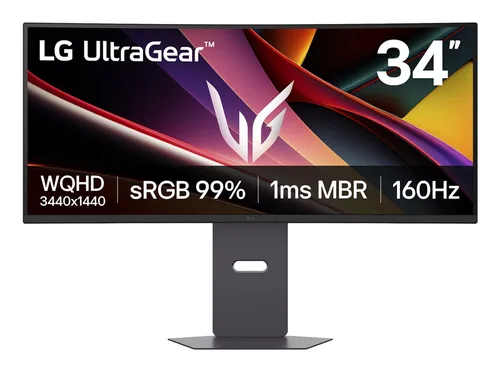Monitor marca LG UltraGear Curvo WQHD de 34 pulgadas - MOD.34G600A-B, FreeSync™ Premium 3440 x 1440 Pixeles