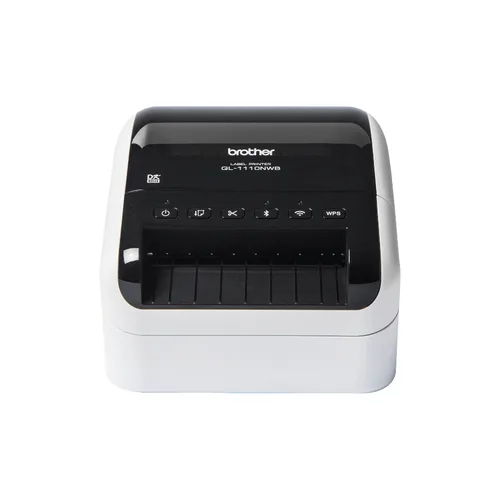 Impresora de etiquetas Brother QL1110NWB - térmica directa, Wifi, LAN, imprime etiquetas de papel de hasta 4 pulg. de ancho y hasta 69
