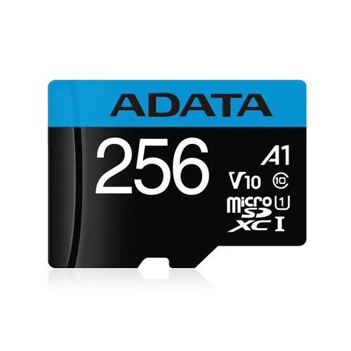 Micro SD 256GB Class 10 ADATA Premier A1 UHS-I - 256 GB, 100 MB/s, 25 MB/s, Negro, Clase 10 PREMIER (A1 V10) AUSDX256GUICL10A1-RA1