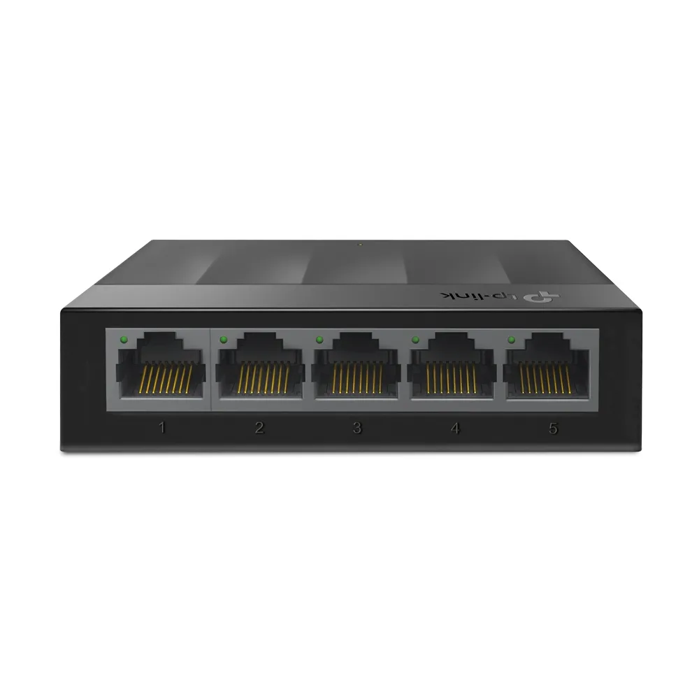 Switch de 5 Puertos Gigabit para Escritorio Tp-link LS1005G Plug And Play Y Green Ethernet Negro