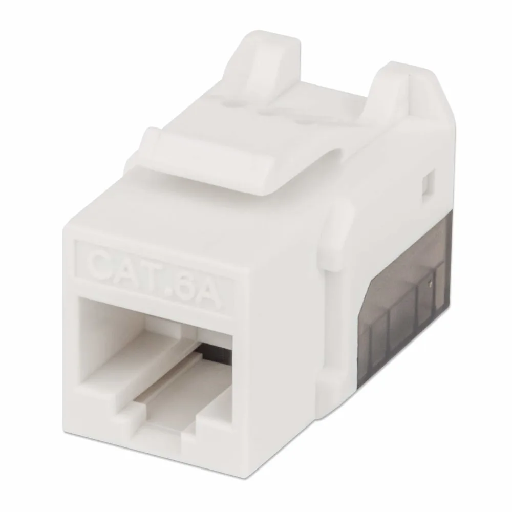 Jack Cat 6A Intellinet Blanco para Redes de Impacto