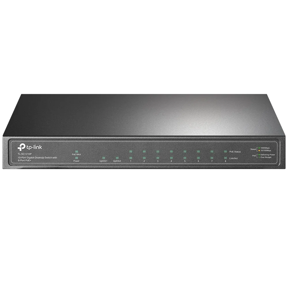 TP LINK Switch | Tp-Link | TL-SG1210P | 8 Puertos | RJ45 Gigabit 10 Equipo de Red — 100