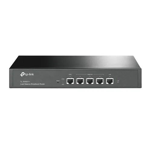 Router Balanceador de Carga Multi-Wan, 1 puerto LAN 10/100 Mbps, 1 puerto WAN 10/100 Mbps, 3 puertos Auto configurables LAN/WAN, Sesiones Concurrentes 30,000 para Negocios Pequeños y Medianos TP-LINK TL-R480T
