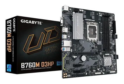 Tarjeta Madre Gigabyte B760M D3HP - Micro-ATX, LGA 1700, Intel B760, DDR5, HDMI/DP para Intel MB GIGABYTE B760M D3HP 256 GB