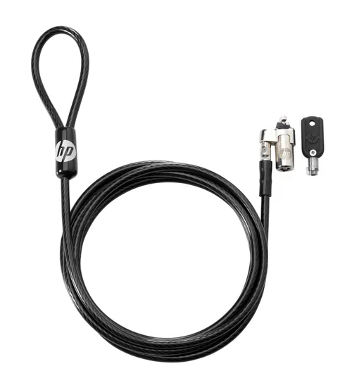 Candado de seguridad HP T1A62AA Llave - Acero galvanizado, 1.83 m, Laptops Negro