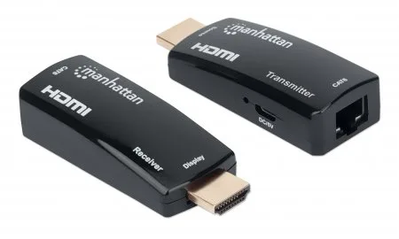 207539 Kit Extensor compacto de HDMI sobre Ethernet. Extiende una señal HDMI hasta 60 m usando un cable Ethernet Cat6 MANHATTAN Alámbrico