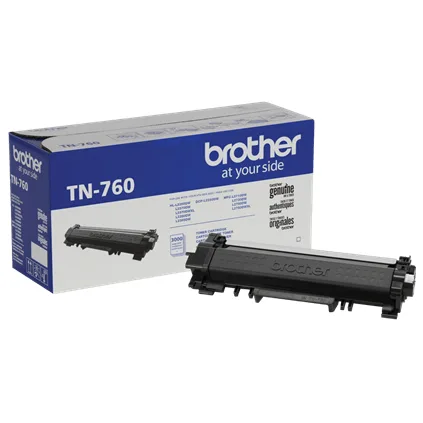 Tóner Brother TN760 - negro, rendimiento aproximado 3, 000 páginas, para equipos DCPL2551DW