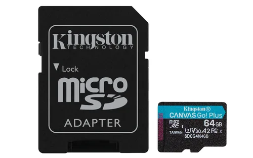Memoria Micro SD Kingston 64GB UHS-I U3 V30 con Adaptador
