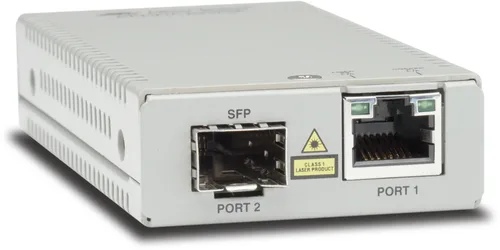 Convertidor de medios Gigabit Ethernet a fibra óptica con puerto SFP, con fuente de alimentación multi-región ALLIED TELESIS AT-MMC2000/SP-960