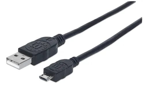 Cable de datos USB Manhattan 325677 de 0.5m en negro