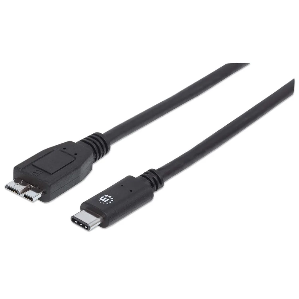 Cable de datos USB Manhattan Micro B 1.0m color negro