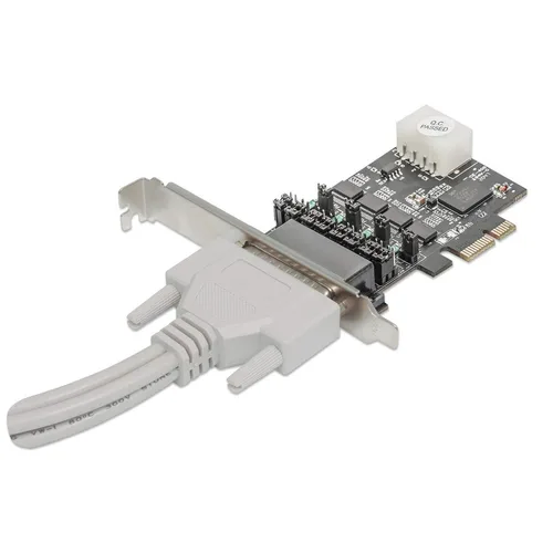 153584 Tarjeta Serial PCI Express de 4 puertos - Adaptador con cuatro puertos DB9; salida de energía de 5V MANHATTAN