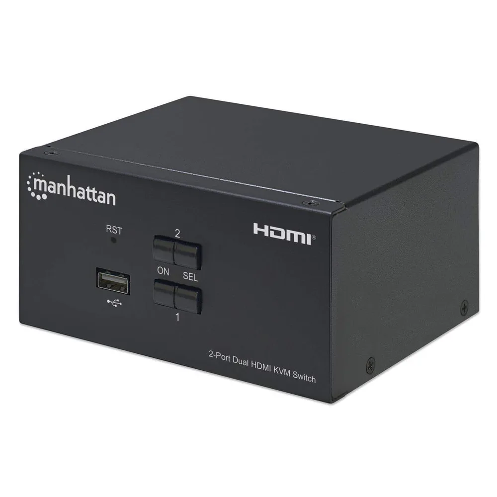 MANHATTAN ,153522, HDMI Doble Monitor 2:1, 4K@30MHZ USB2.0 Audio Accesorio Kvm
