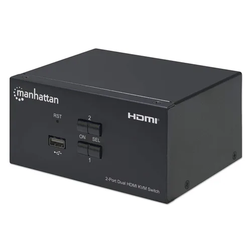 MANHATTAN ,153522, HDMI Doble Monitor 2:1, 4K@30MHZ USB2.0 Audio Accesorio Kvm