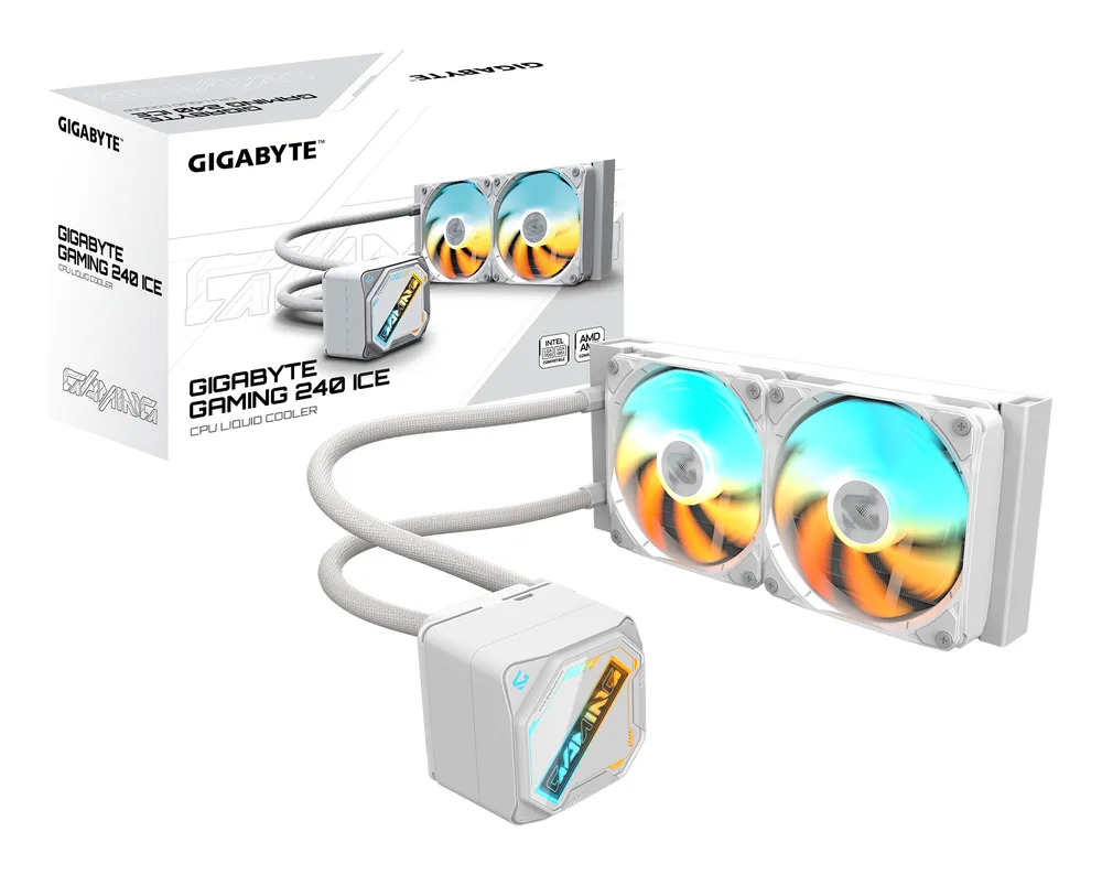 Enfriamento Liquido Gigabyte Gme 240 - 2200 RPM, 2VENTILADORES de 120MM, Blanco, para Intel Y Amd 4500 RPM GME 240I