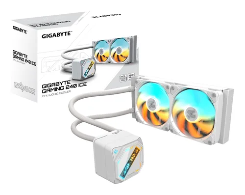 Enfriamento Liquido Gigabyte Gme 240 - 2200 RPM, 2VENTILADORES de 120MM, Blanco, para Intel Y Amd 4500 RPM GME 240I