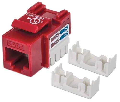 Jack Intellinet Cat 6 Keystone Rojo para Conexiones