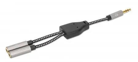 MANHATTAN ,356114, Audio 3.5MM 1 M A 2 H, 15CM, Conecta Dos Audifonos A Un Jack De