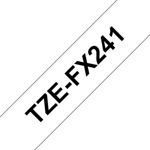 Etiqueta blanca continua laminada flexible Brother TZEFX241 - de 18 mm de ancho x 8 mts de largo. Impresión en negro Transferencia térmica
