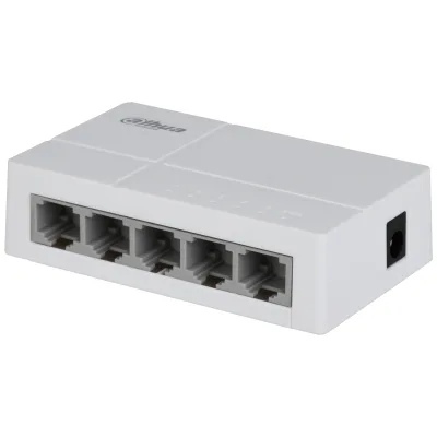 Switch para Escritorio 5 Puertos Fast Ethernet con velocidad de transmisión de 10/100 Mbps en un diseño compacto Dahua Technology DH-SF1005L Blanco