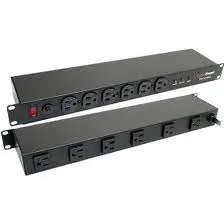 PDU Básico Para Distribución de Energía con Supresor de Picos, Con 12 Tomas NEMA 5-15R Traseras, 1UR, 15 Amp, 120 Vca, 1800 Joules de Protección CYBERPOWER CPS1215RMS