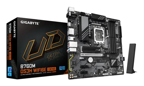 Tarjeta Madre Gigabyte Micro Atx B760M DS3H WF6E GEN5 - DDR5, S-1700, 256 GB, para Intel