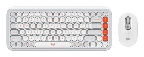 Kit Logitech POP 920-013055 Teclado y mouse Bluetooth Color gris y naranja 400 DPI