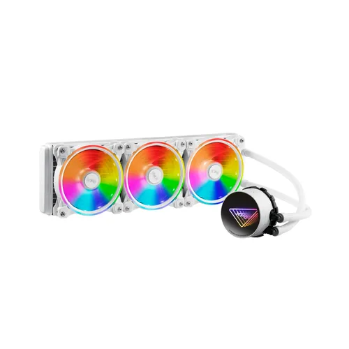 Enfriador liquido XPG LEVANTE X 360. Tres ventiladores ARGB 120 mm. Radiador 360mm. Intel: LGA 1700 - 1200, 115x y AMD: AM5, AM4. LEVANTEX360-WHCWW