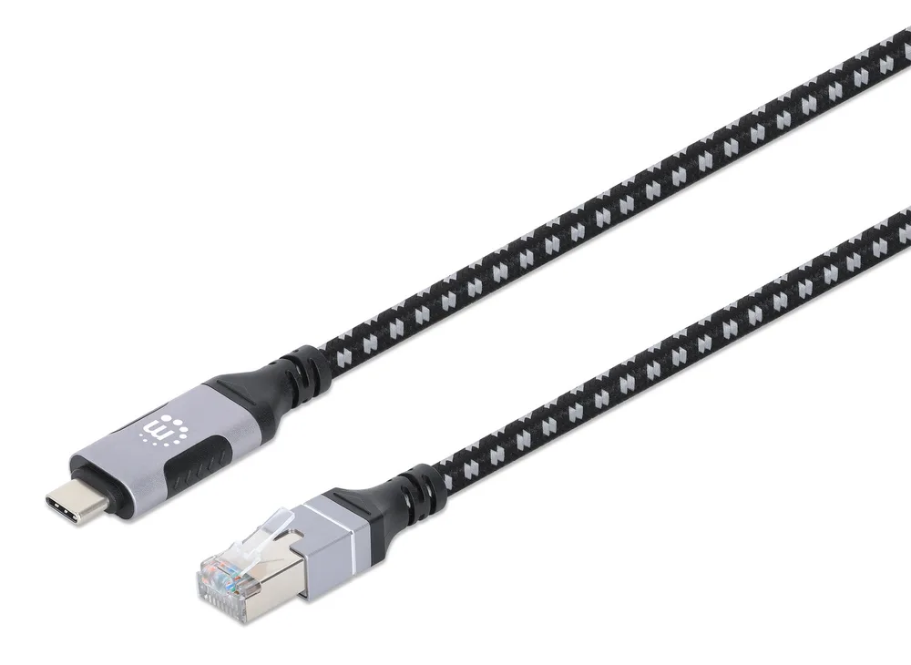 MANHATTAN 394826 Cables Cable De Red — Cable USB-C V3.2 A RJ45 2M 5 Gbps CAT6 1 Gbps
