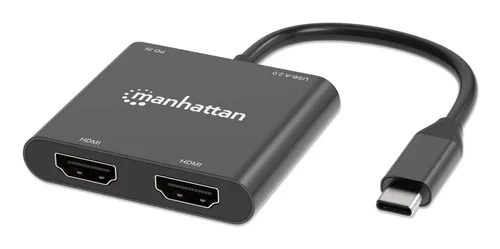 MANHATTAN 154321 Adaptadores Accesorio Hub USB — Convertidor USB-C A HDMI 2 Puertos 4K